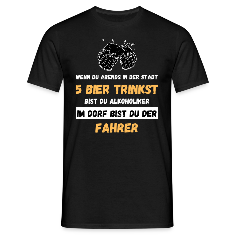 FAHRER IM DORF - Herren T-Shirt - Schwarz