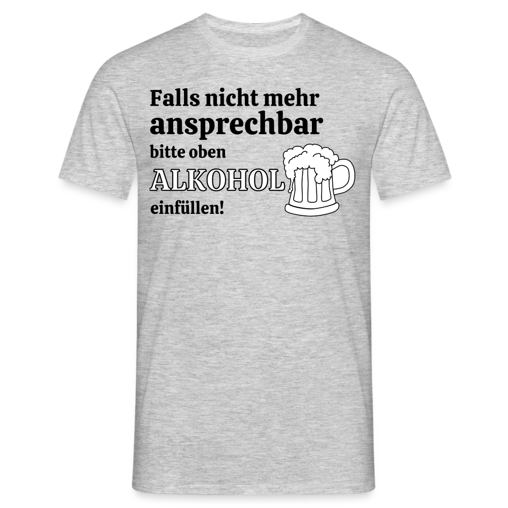 NICHT MEHR ANSPRECHBAR - Herren T-Shirt - Grau meliert