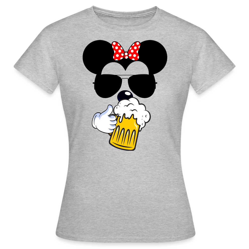 BIER MOUSE - Damen T-Shirt - Grau meliert