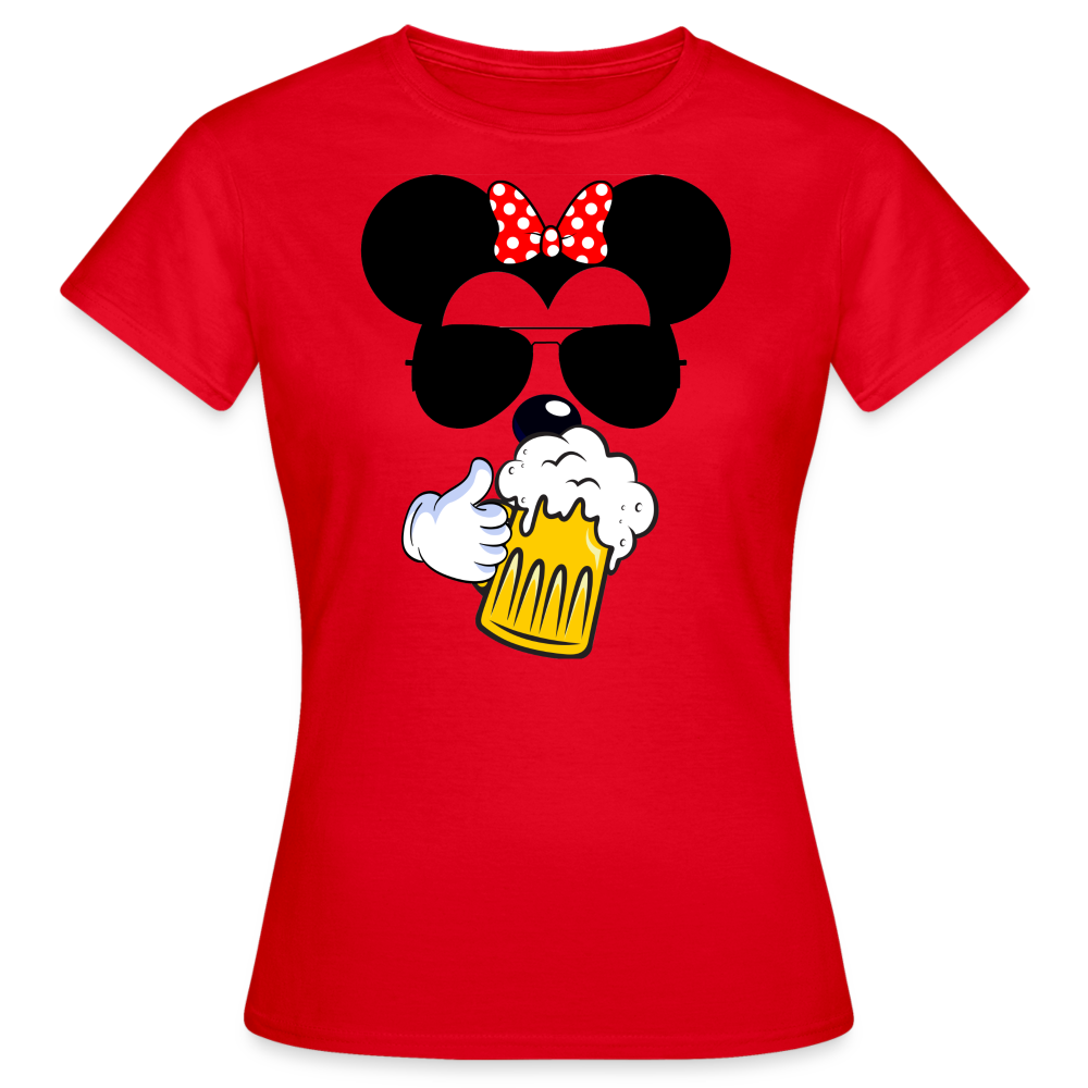 BIER MOUSE - Damen T-Shirt - Rot