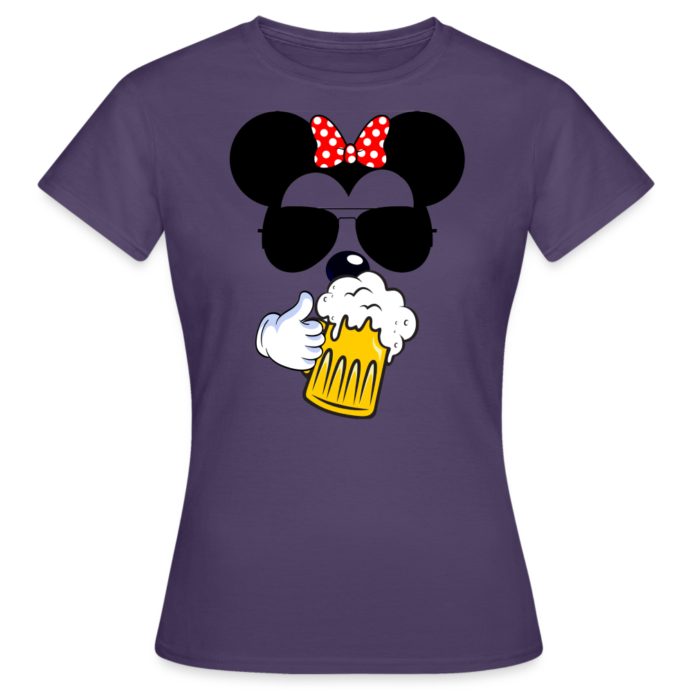 BIER MOUSE - Damen T-Shirt - Dunkellila