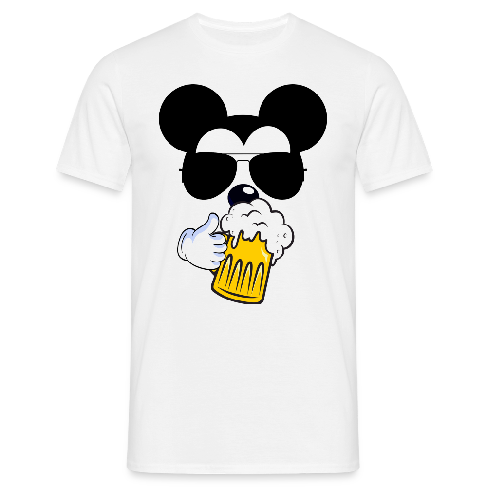 BIER MOUSE - Herren T-Shirt - weiß