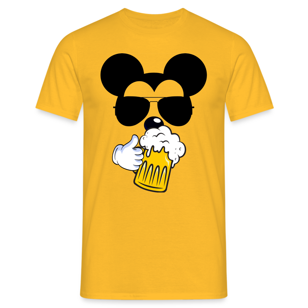 BIER MOUSE - Herren T-Shirt - Gelb