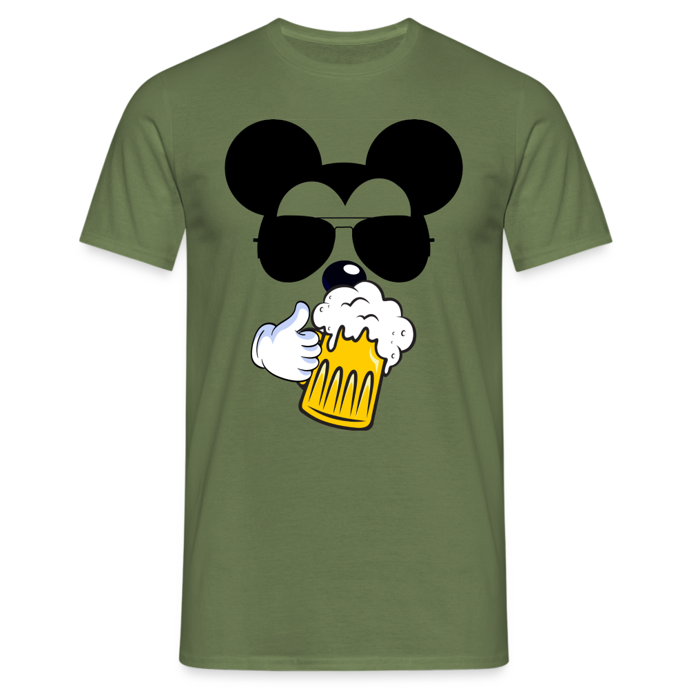 BIER MOUSE - Herren T-Shirt - Militärgrün