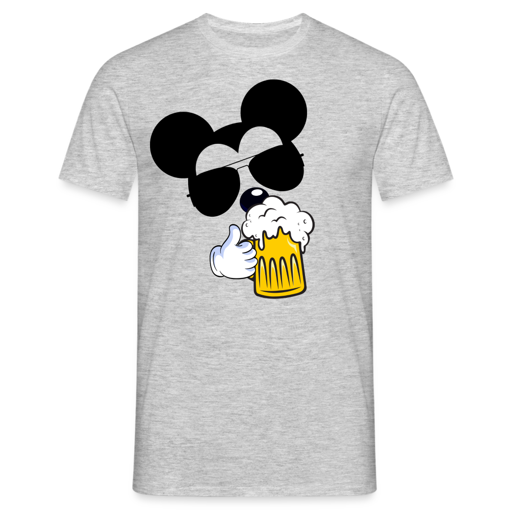 BIER MOUSE - HerrenT-Shirt - Grau meliert