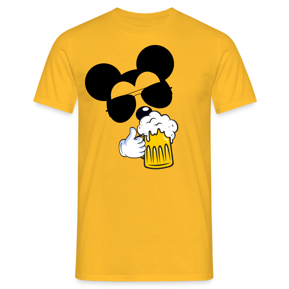 BIER MOUSE - HerrenT-Shirt - Gelb