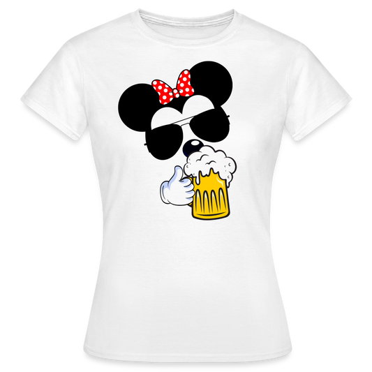 BIER MOUSE - Damen T-Shirt - weiß