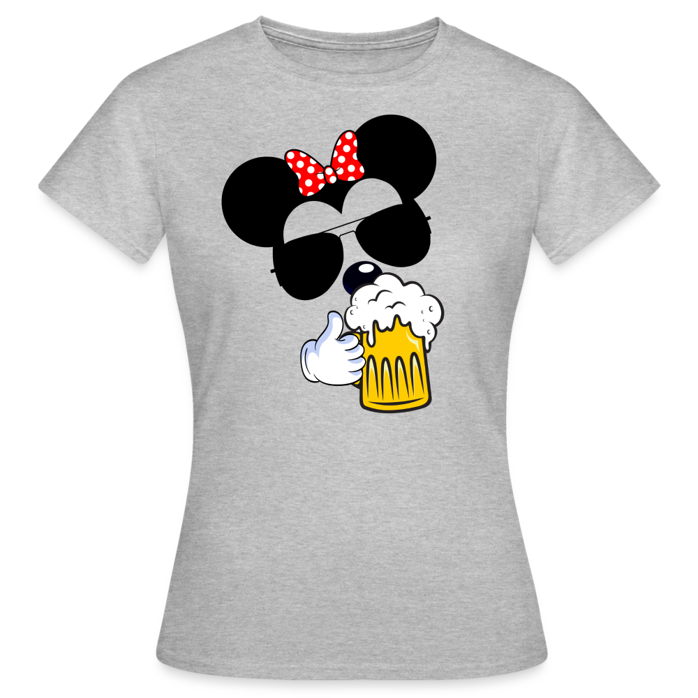 BIER MOUSE - Damen T-Shirt - Grau meliert