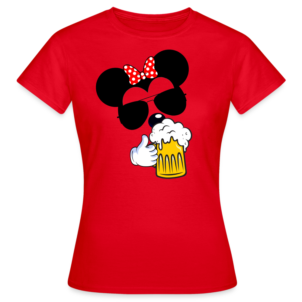 BIER MOUSE - Damen T-Shirt - Rot