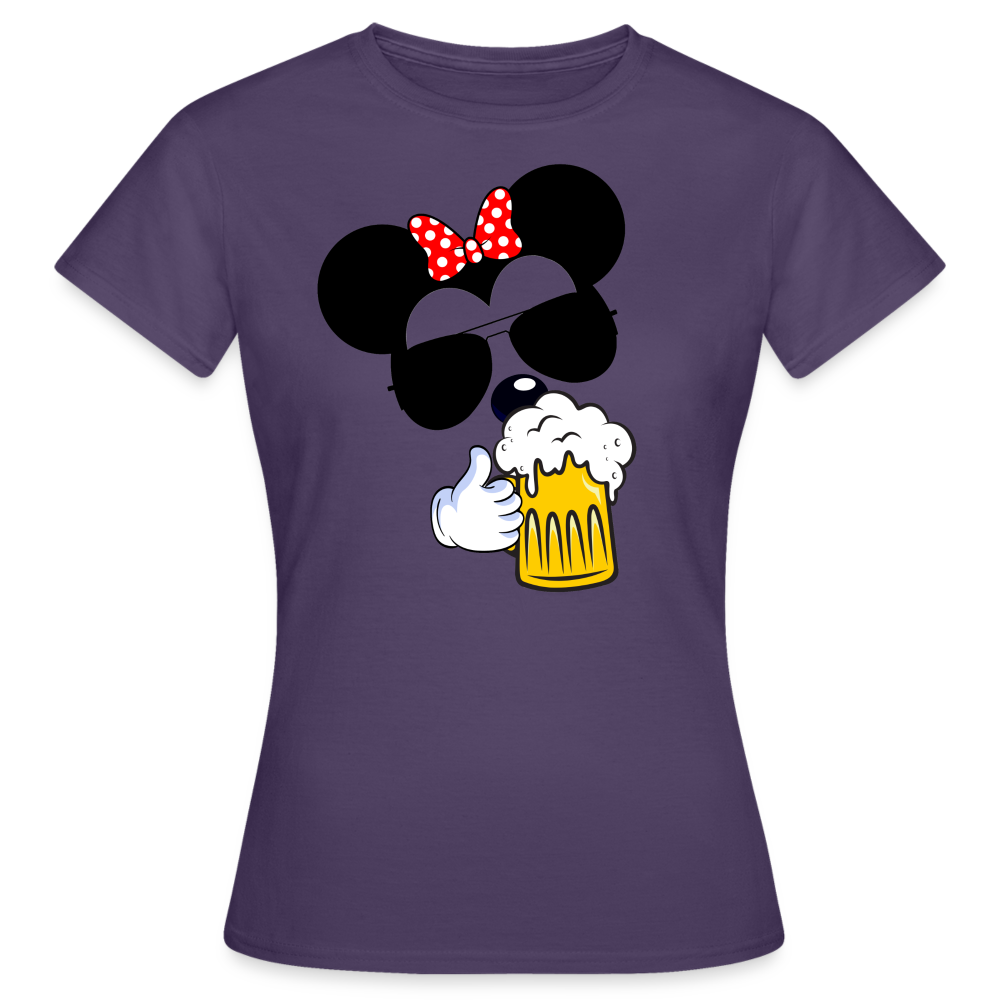 BIER MOUSE - Damen T-Shirt - Dunkellila