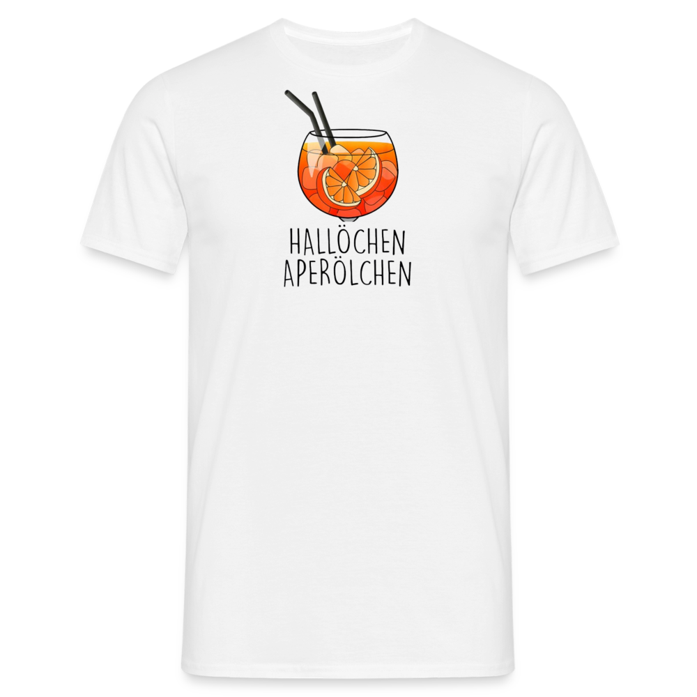 HALLÖCHEN APERÖLCHEN - Herren T-Shirt - weiß