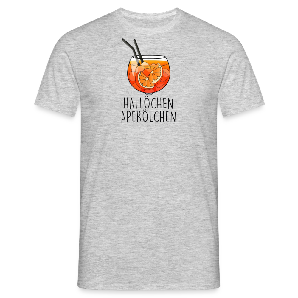 HALLÖCHEN APERÖLCHEN - Herren T-Shirt - Grau meliert