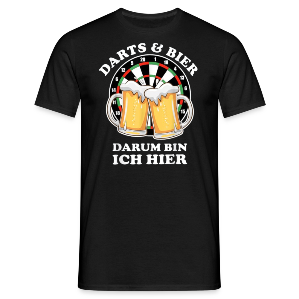 DARTS & BIER - Herren T-Shirt - Schwarz