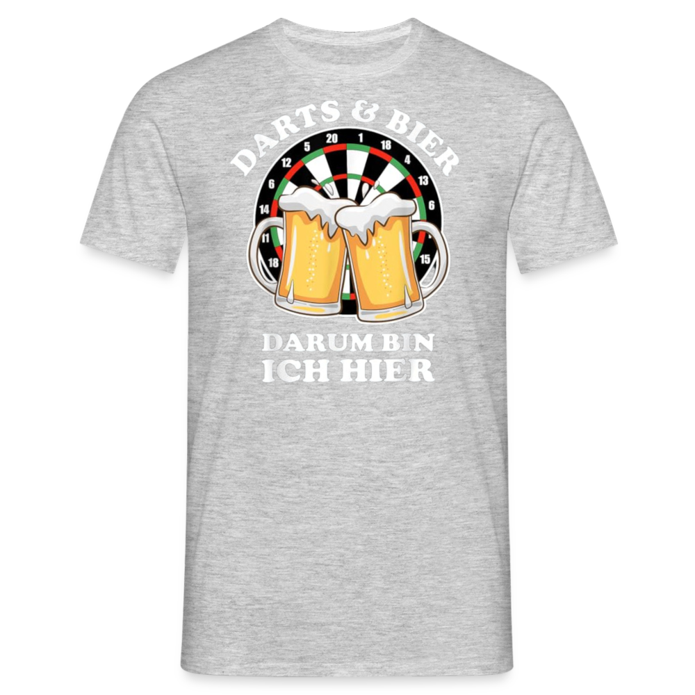 DARTS & BIER - Herren T-Shirt - Grau meliert