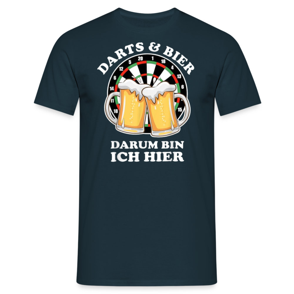 DARTS & BIER - Herren T-Shirt - Navy