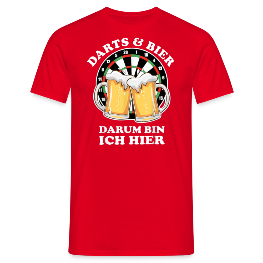 DARTS & BIER - Herren T-Shirt - Rot