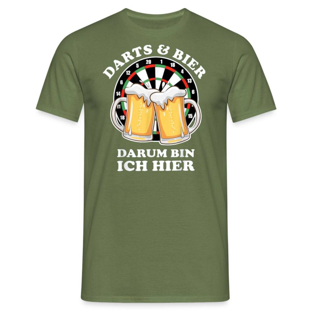 DARTS & BIER - Herren T-Shirt - Militärgrün