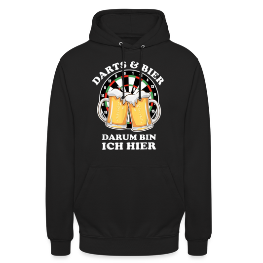 DARTS & BIER - Unisex Hoodie - Schwarz