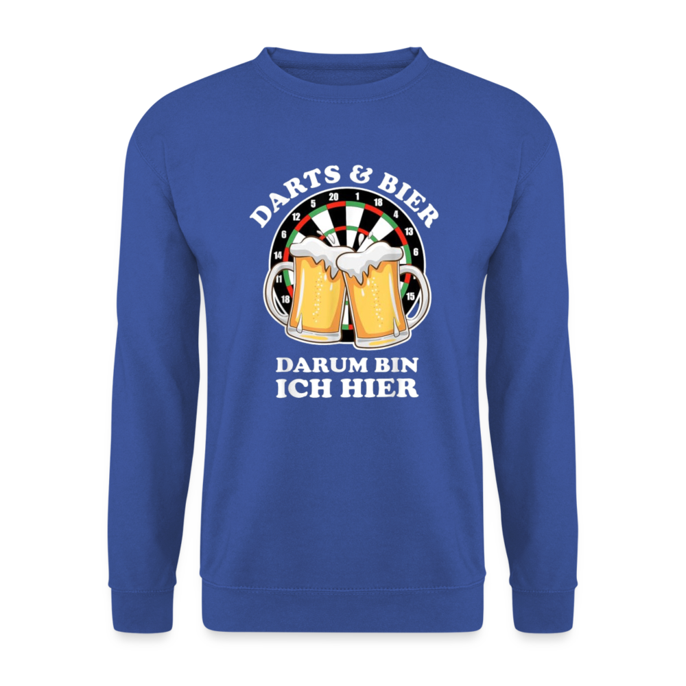 DARTS & BIER - Unisex Pullover - Royalblau