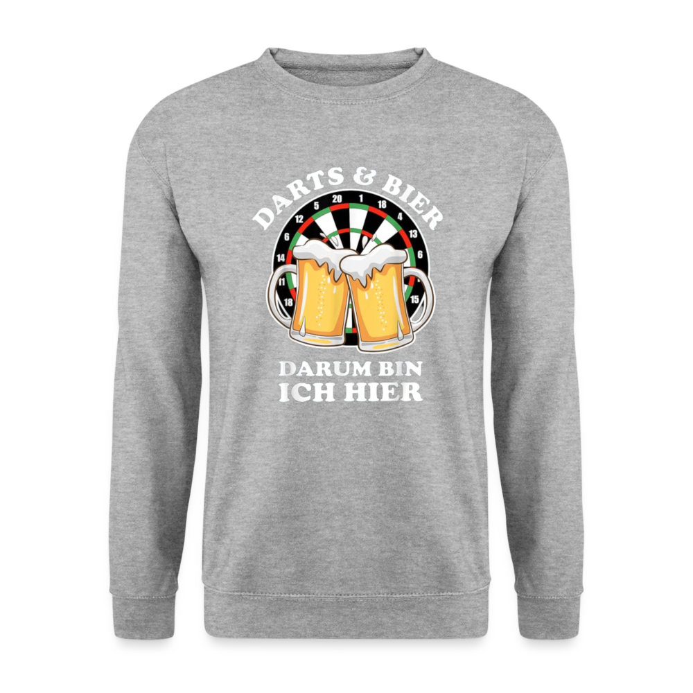 DARTS & BIER - Unisex Pullover - Weißgrau meliert