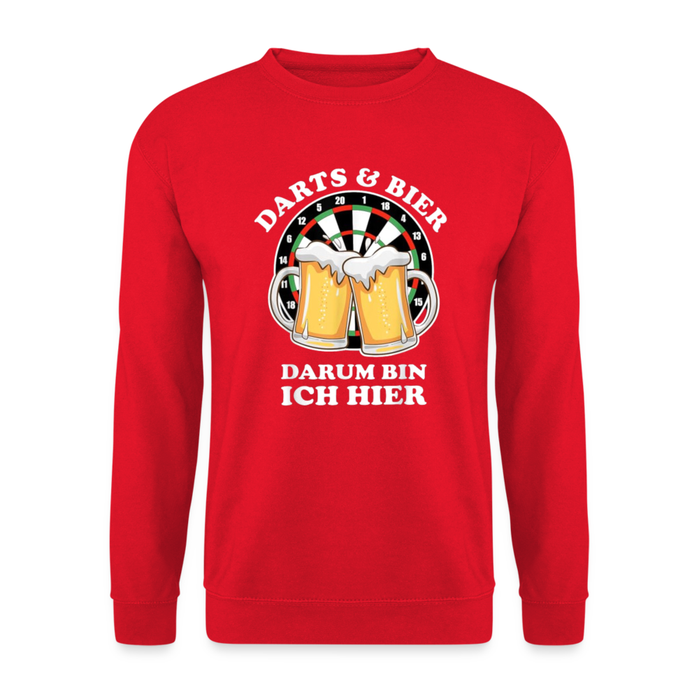 DARTS & BIER - Unisex Pullover - Rot