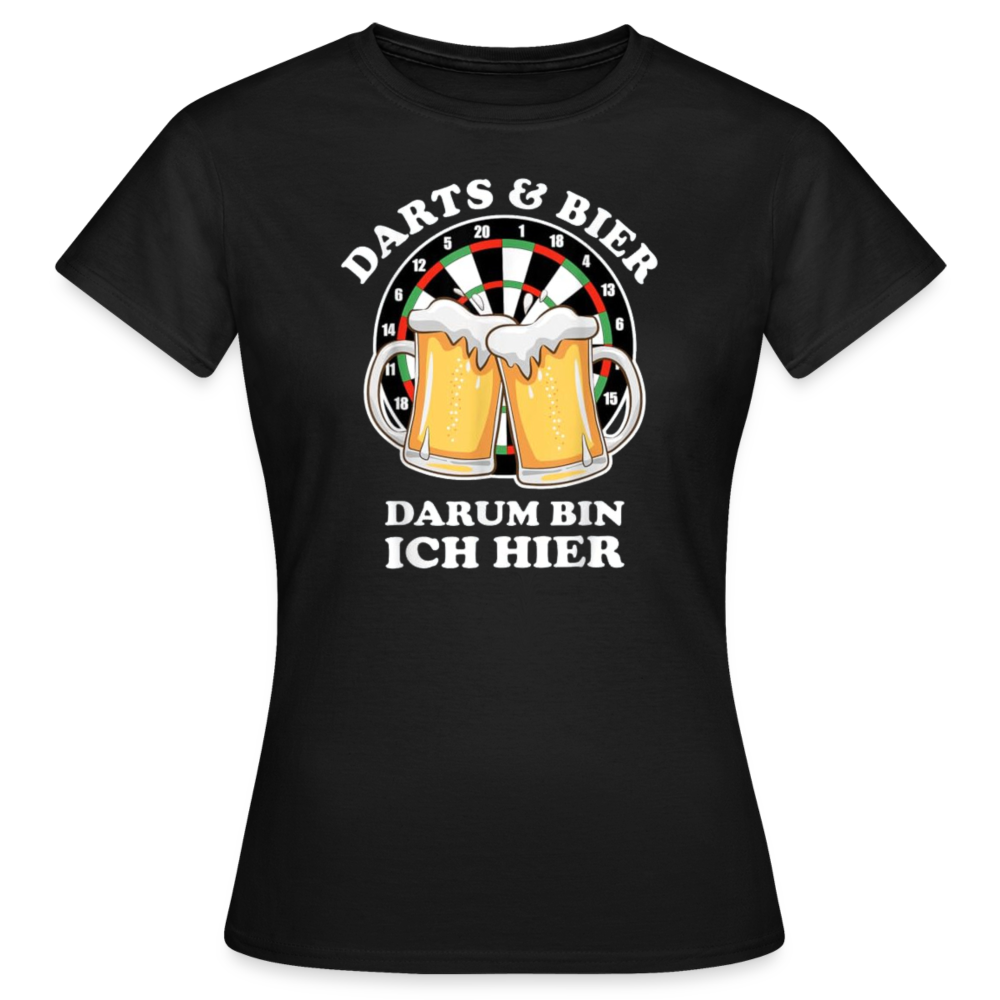 DARTS & BIER - Damen T-Shirt - Schwarz