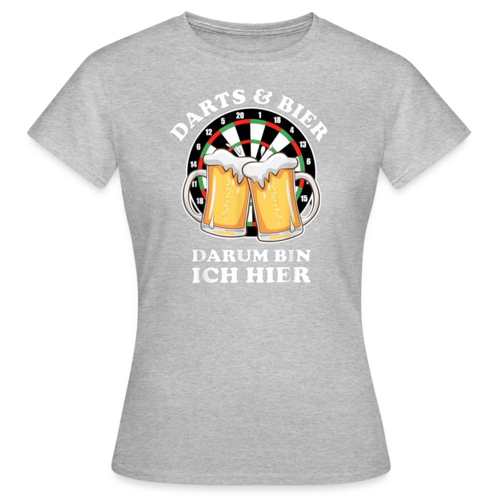 DARTS & BIER - Damen T-Shirt - Grau meliert