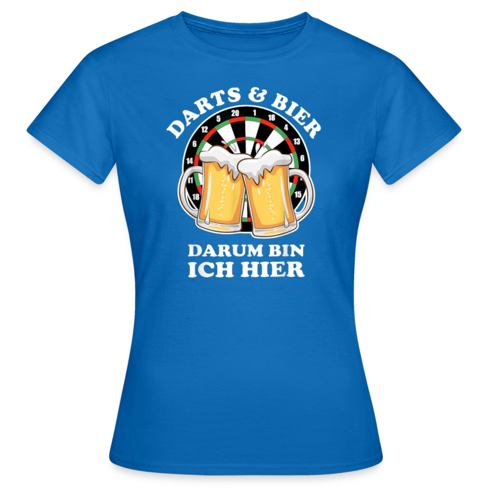 DARTS & BIER - Damen T-Shirt - Royalblau