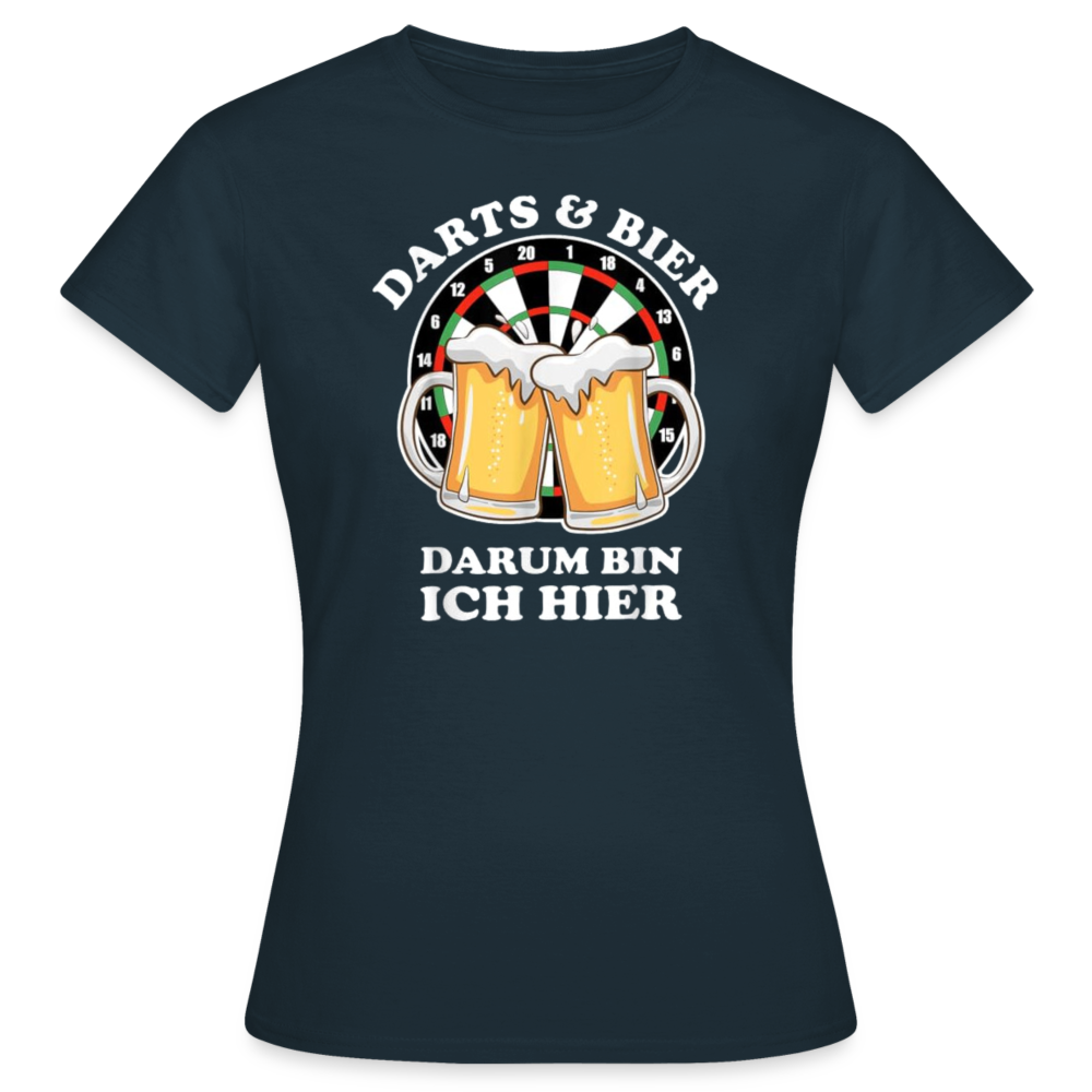 DARTS & BIER - Damen T-Shirt - Navy