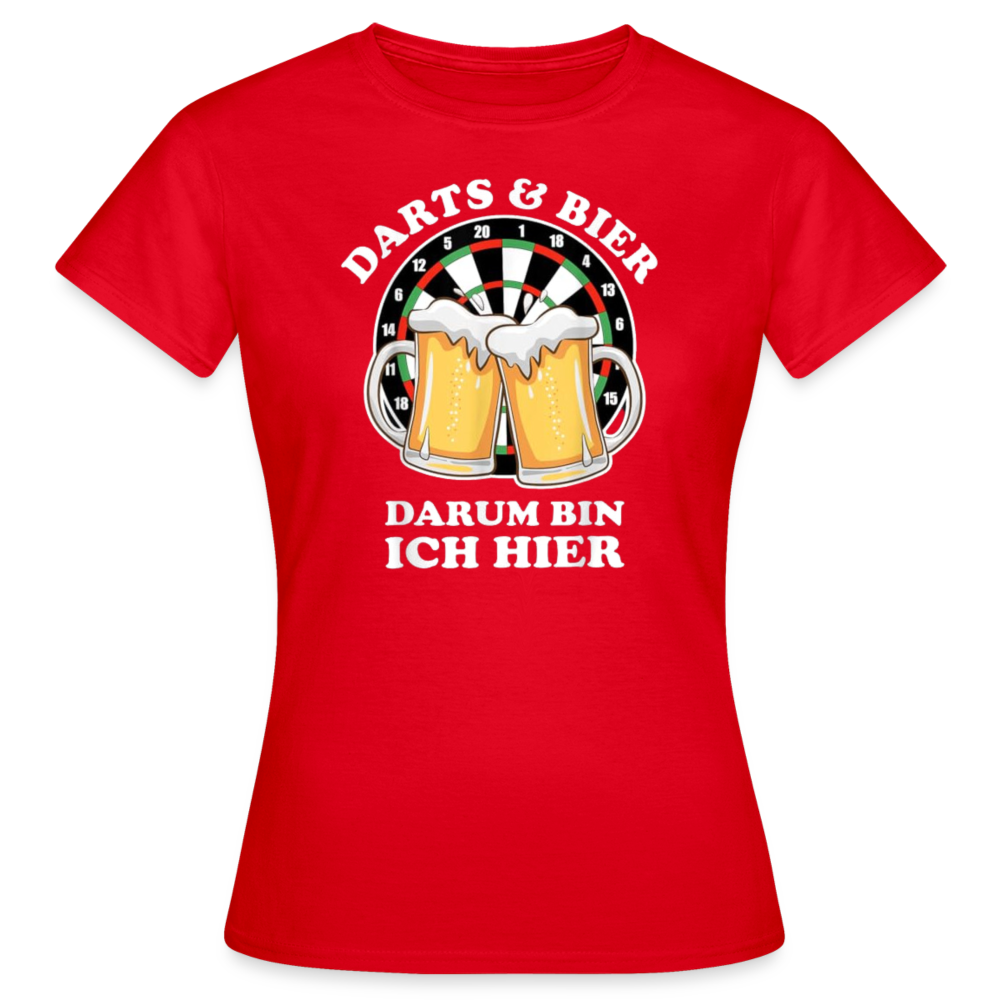 DARTS & BIER - Damen T-Shirt - Rot