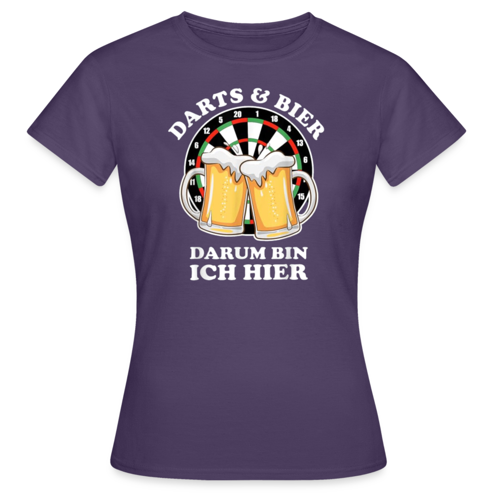 DARTS & BIER - Damen T-Shirt - Dunkellila