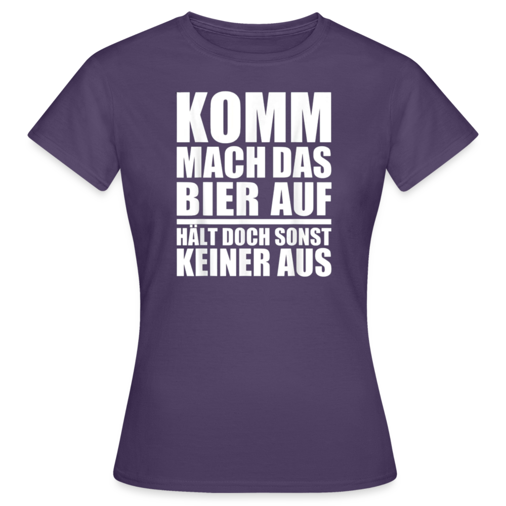 MACH DAS BIER AUF - Damen T-Shirt - Dunkellila