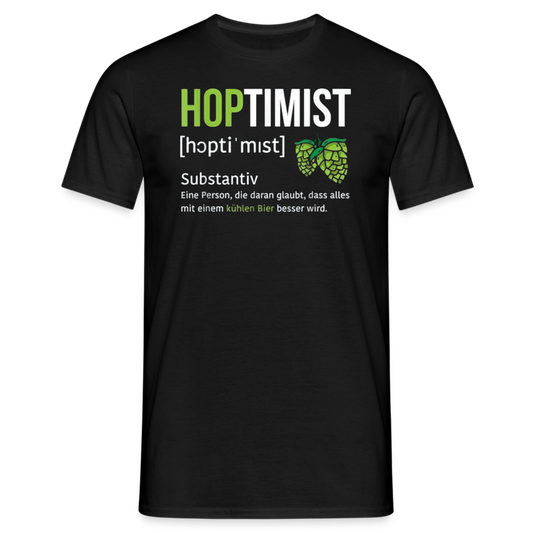 HOPTIMIST - Herren T-Shirt - Schwarz