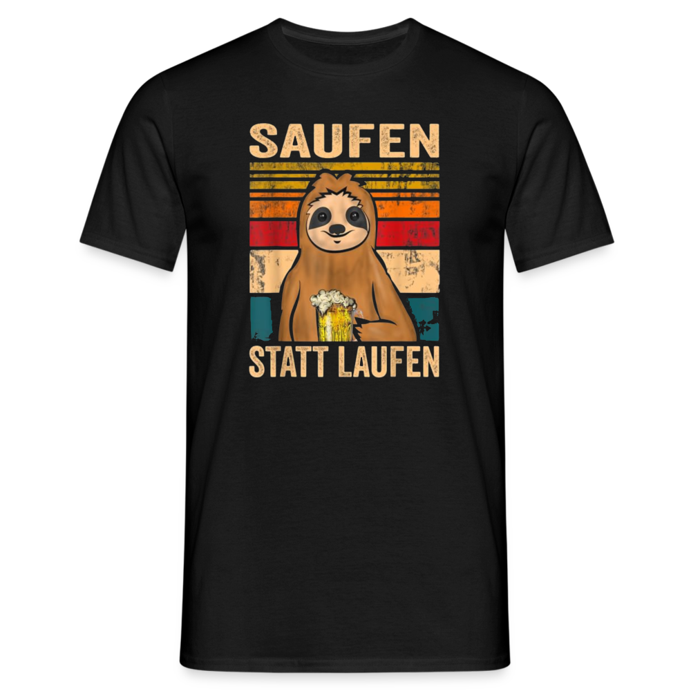 SAUFEN STATT LAUFEN - Herren T-Shirt - Schwarz