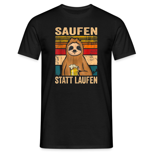 SAUFEN STATT LAUFEN - Herren T-Shirt - Schwarz