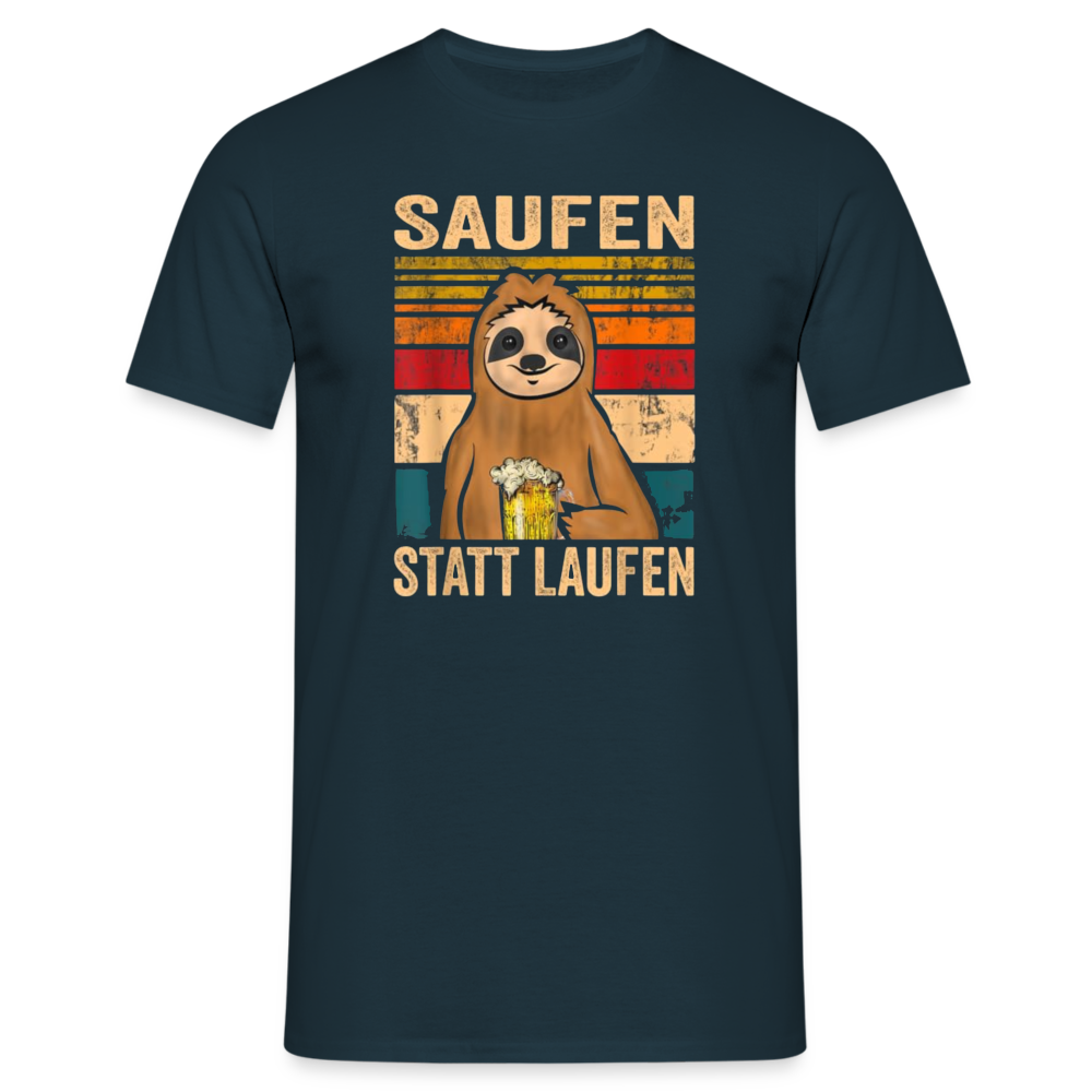 SAUFEN STATT LAUFEN - Herren T-Shirt - Navy