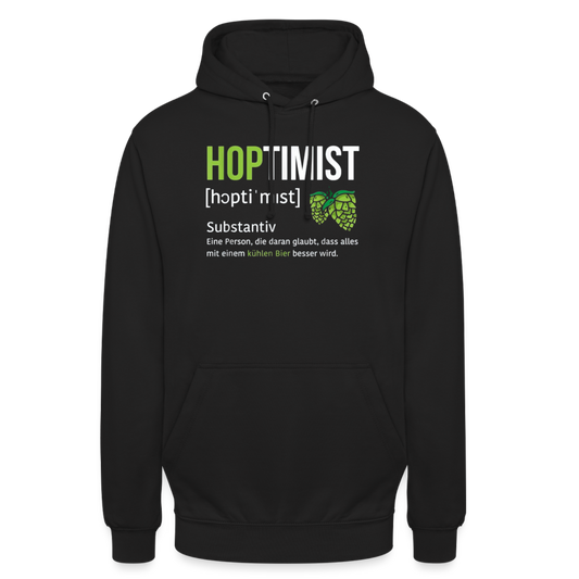 HOPTIMIST - Unisex Hoodie - Schwarz