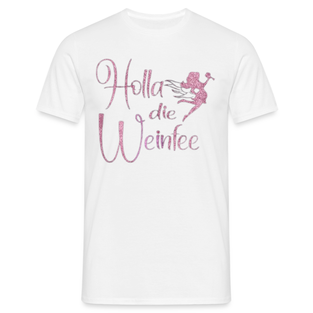 HOLLA DIE WEINFEE - Herren T-Shirt - weiß