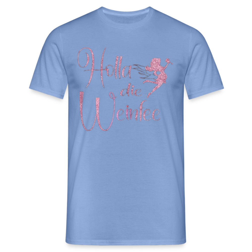 HOLLA DIE WEINFEE - Herren T-Shirt - carolina blue