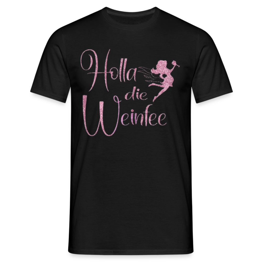 HOLLA DIE WEINFEE - Herren T-Shirt - Schwarz