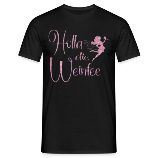 HOLLA DIE WEINFEE - Herren T-Shirt - Schwarz