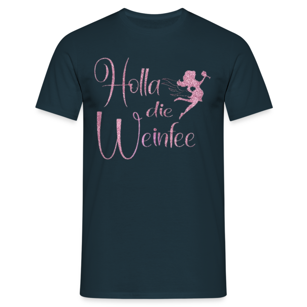 HOLLA DIE WEINFEE - Herren T-Shirt - Navy