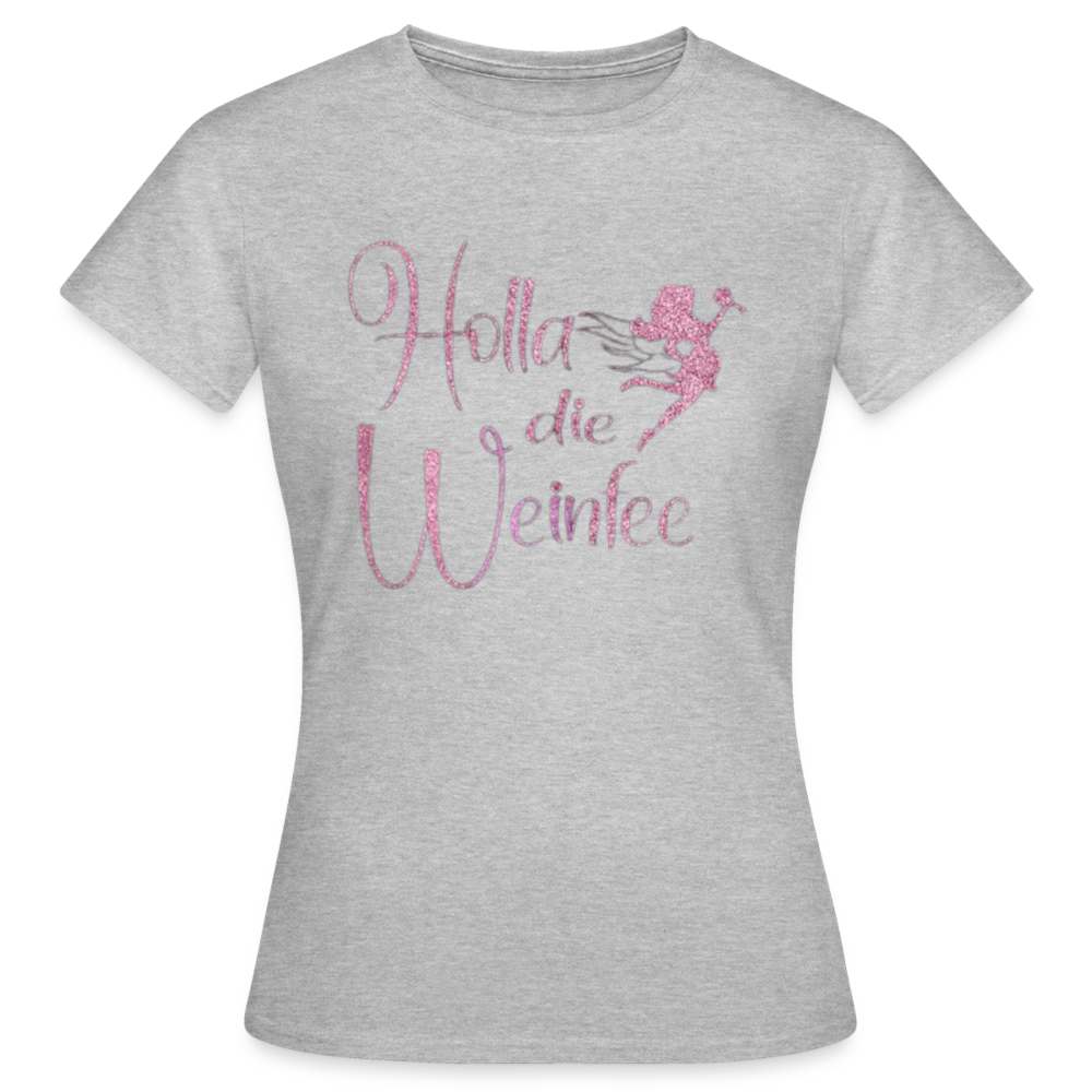 HOLLA DIE WEINFEE - Damen T-Shirt - Grau meliert