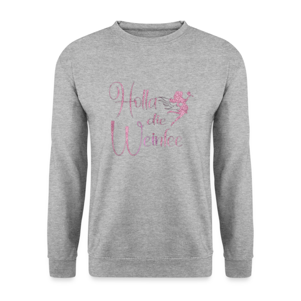 HOLLA DIE WEINFEE - Unisex Pullover - Weißgrau meliert