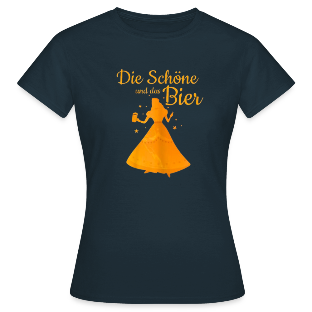 DIE SCHÖNE UND BIER - Damen T-Shirt - Navy