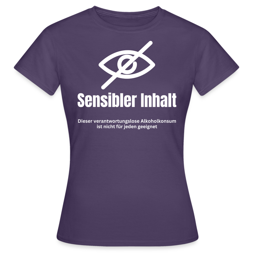 SENSIBLER INHALT - Damen T-Shirt - Dunkellila