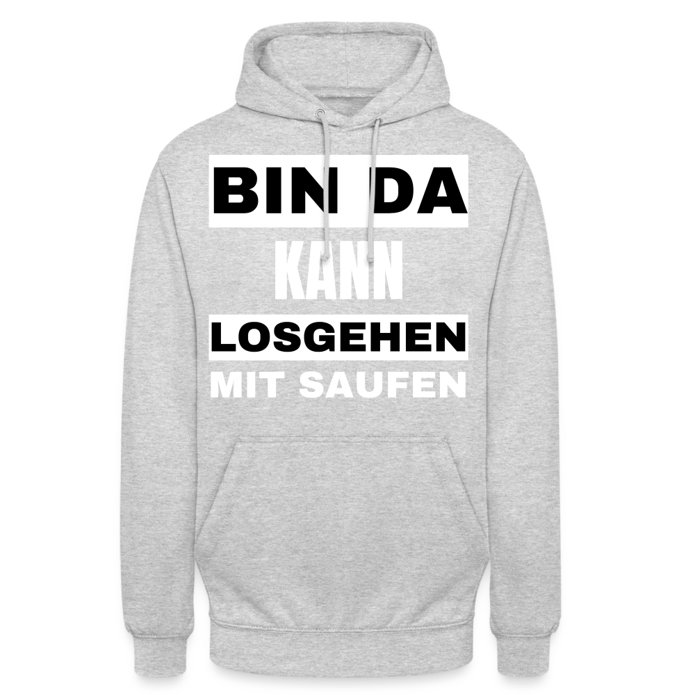 BIN DA - Unisex Hoodie - Hellgrau meliert