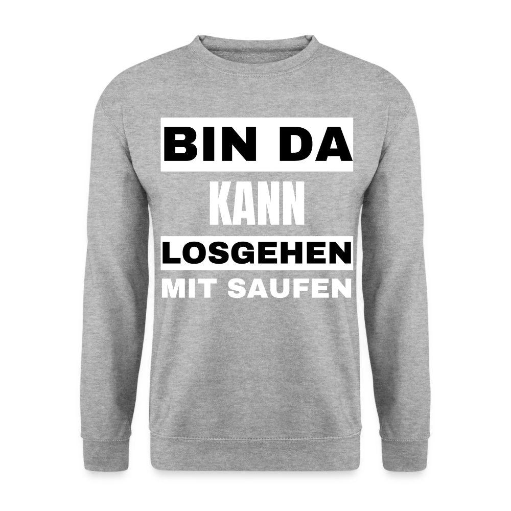 BIN DA - Unisex Pullover - Weißgrau meliert