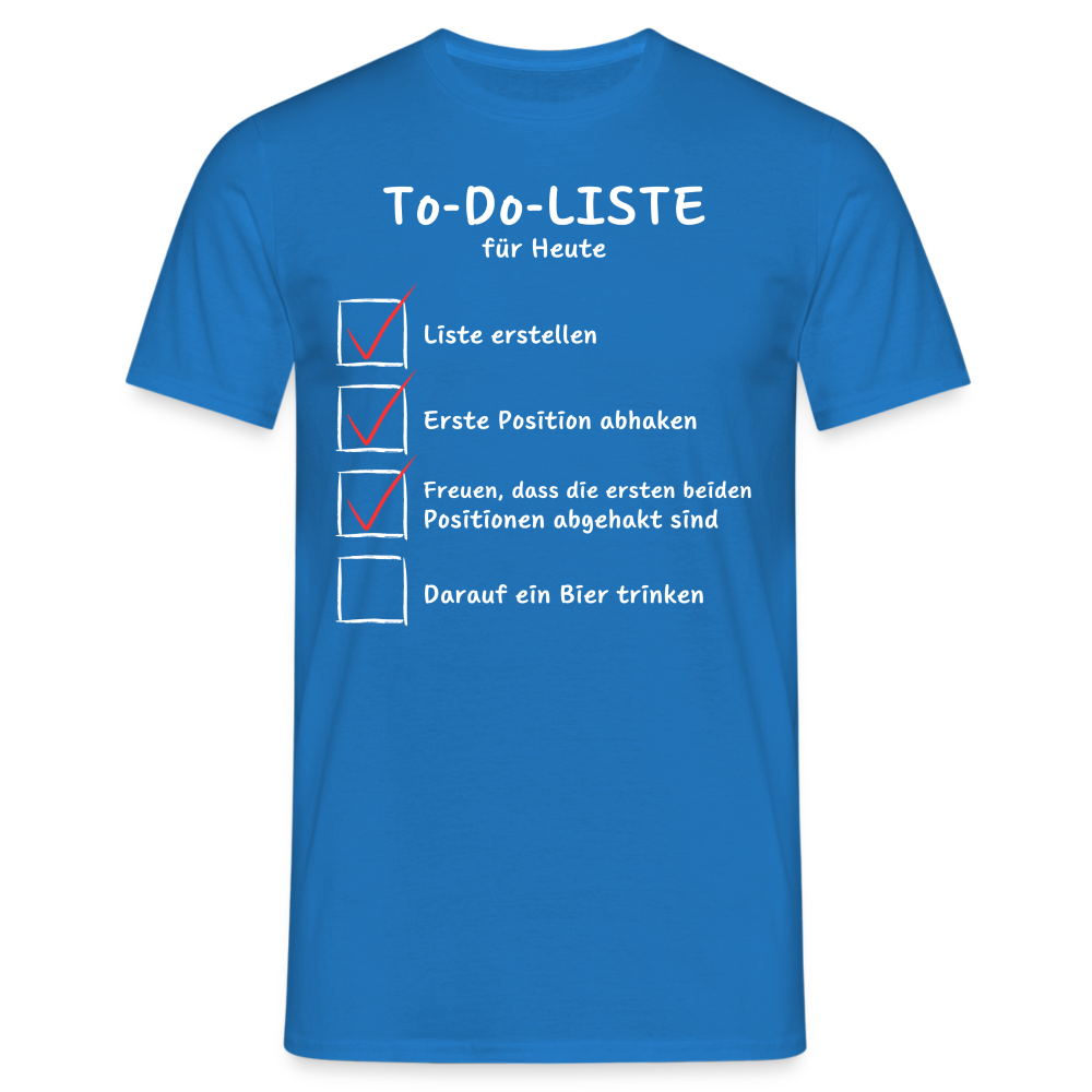 TO DO LISTE - Herren T-Shirt - Royalblau