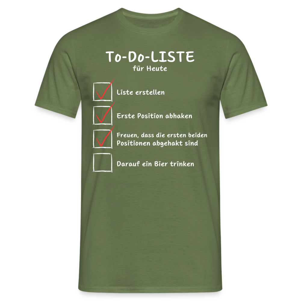 TO DO LISTE - Herren T-Shirt - Militärgrün